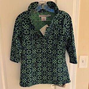 NWT Gretchen Scott 3/4 sleeve ruffle top